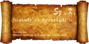 Szatmári Krisztián névjegykártya