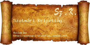 Szatmári Krisztián névjegykártya